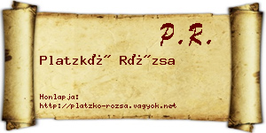 Platzkó Rózsa névjegykártya